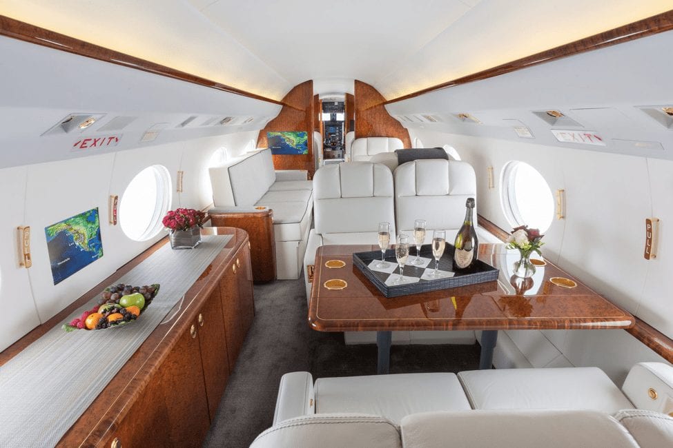private jet cabin interior