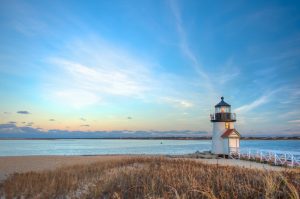 Brant Point Lighthouse on Nantucket Island, fly privately there today