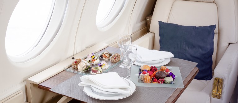 Catering on a private jet