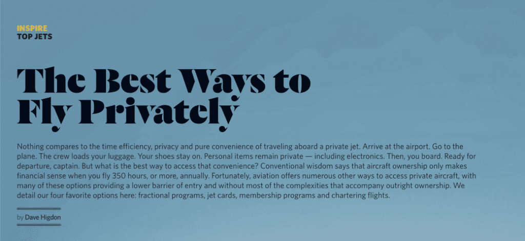 Elite Traveler Features Magellan Jets in ‘Best Ways to Fly Privately’