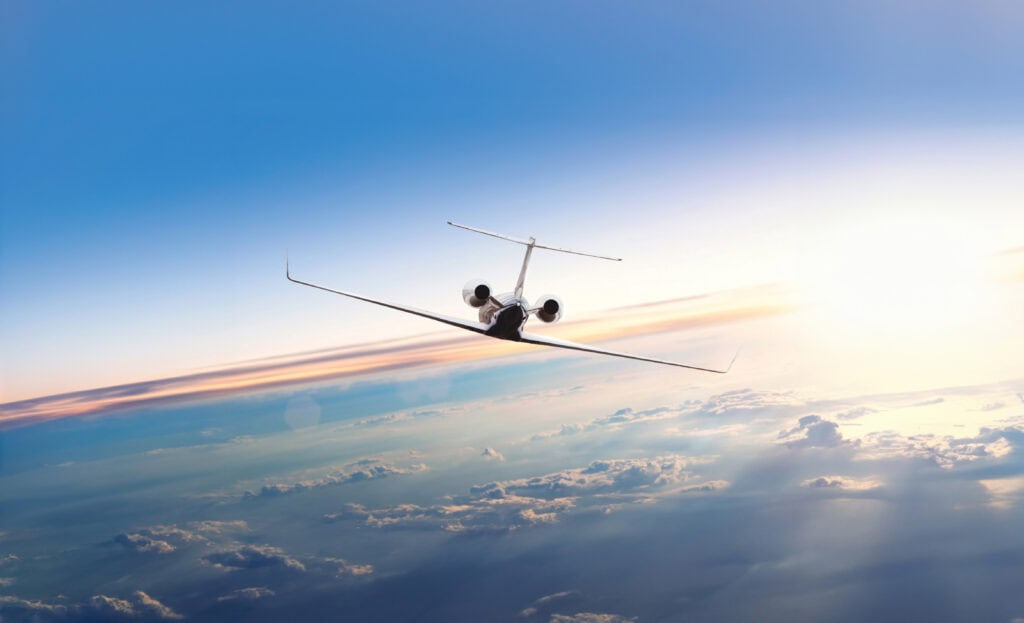 Private Jet in Sky