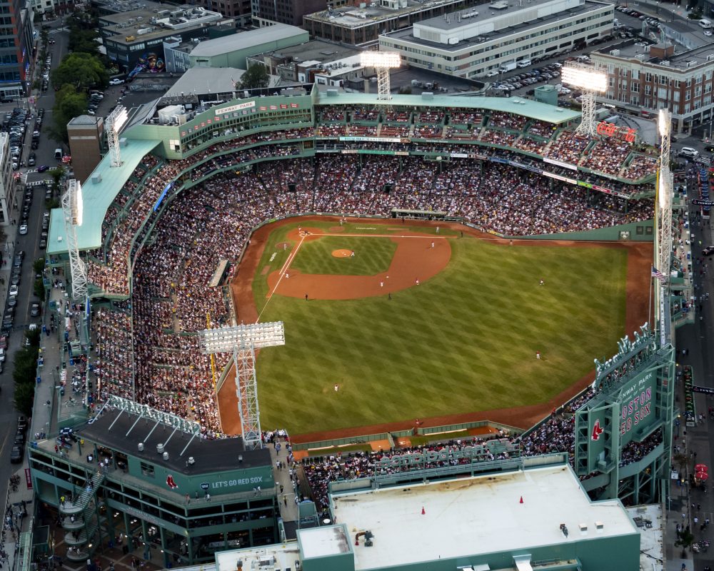 BOSTON, MA - AUGUST 13: An aerial general view during a game between the Boston Red Sox and the New York Yankees on August 13, 2022 at Fenway Park in Boston, Massachusetts.(Photo by Billie Weiss/Boston Red Sox/Getty Images) *** Local Caption ***