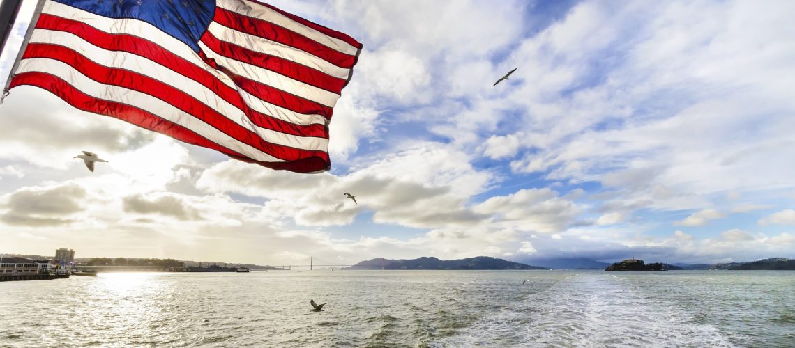 memorial day destinations american flag california san francisco bay boat water