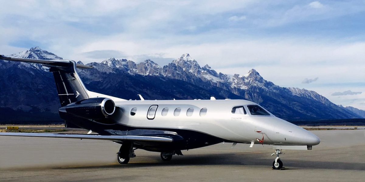 An Embraer Phenom 300 in Jackson Hole, WY