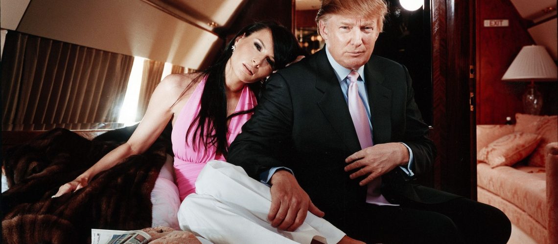 In his private 727, real estate mogul Donald Trump and girlfriend Melania Knauss travel in gilded style.
MARTIN SCHOELLER--CORBIS
